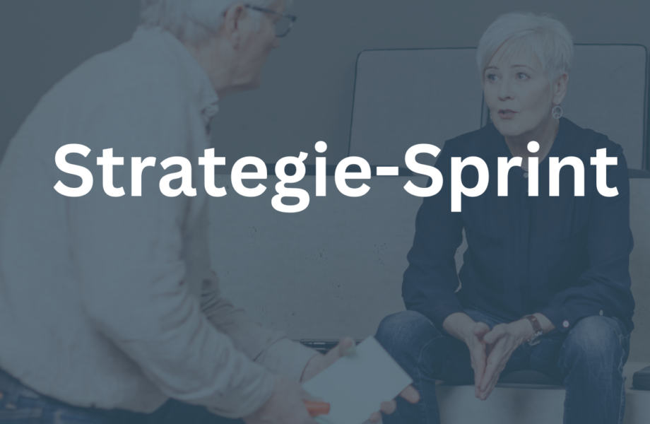 Portrait von Anne Alsfasser und Werner Niederquell. Bildtext Strategie-Sprint.